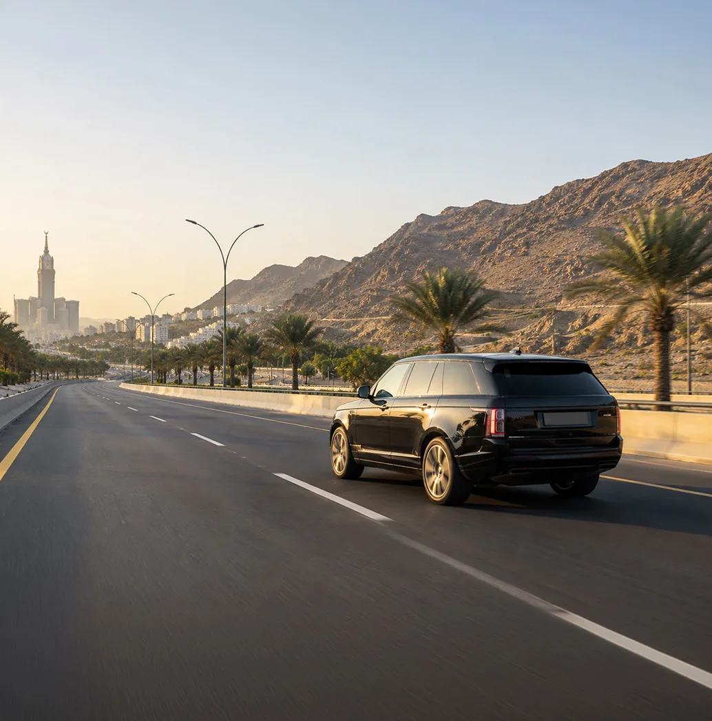 Highway from Jeddah to Makkah, about a one-hour drive, in Saudi Arabia